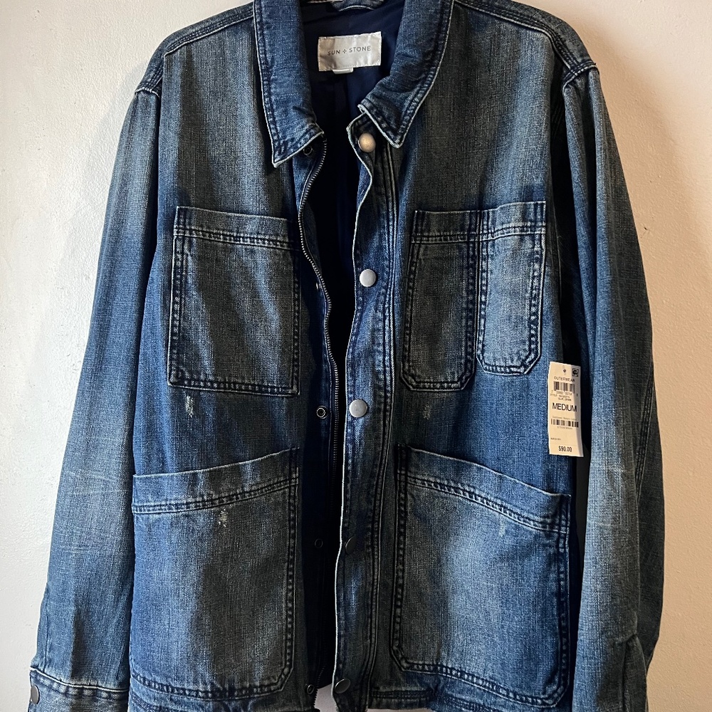 Sun + Stone Zipped Denim Jacket Size M *NEW WITH TAG*